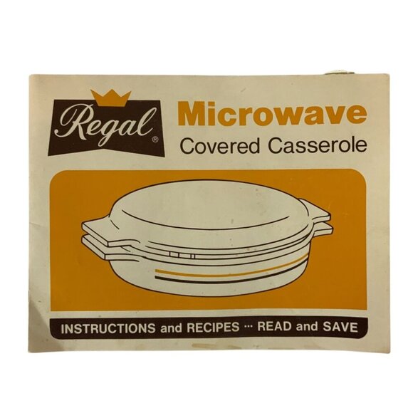 Vintage Regal Microwave Covered Casserole Dish 2L with Instruction Booklet - Picture 2 of 14